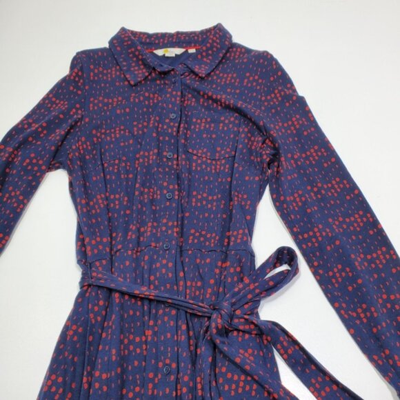 Boden Dress Size 8L Susannah Shirt Dress Long Size 8L Button Down with belt - Picture 4 of 14